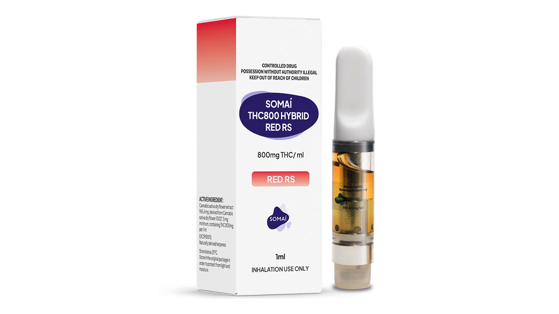 16 9 Box+Vape Senses Red RS Strawberry THC800