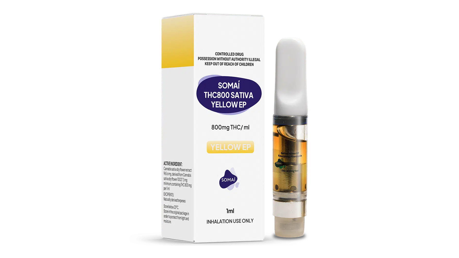 16 9 Box+Vape Senses Yellow EP Pineapple THC800